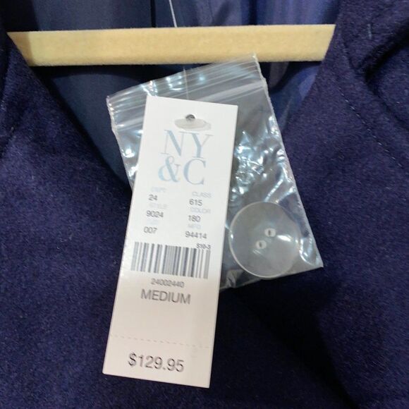 NEW YORK & CO Navy Wool Petticoat Blazer, Size Medium - Picture 3 of 4